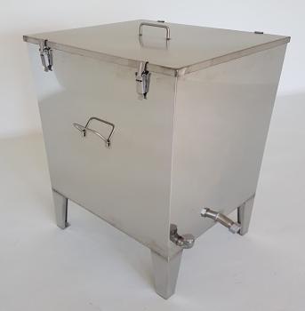 Rechteckiger Wachsschmelzer aus Edelstahl 90cm x 51cm Inhalt